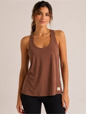 Vuori Lux Performance Tank Brown Racerback Athletic Top Small